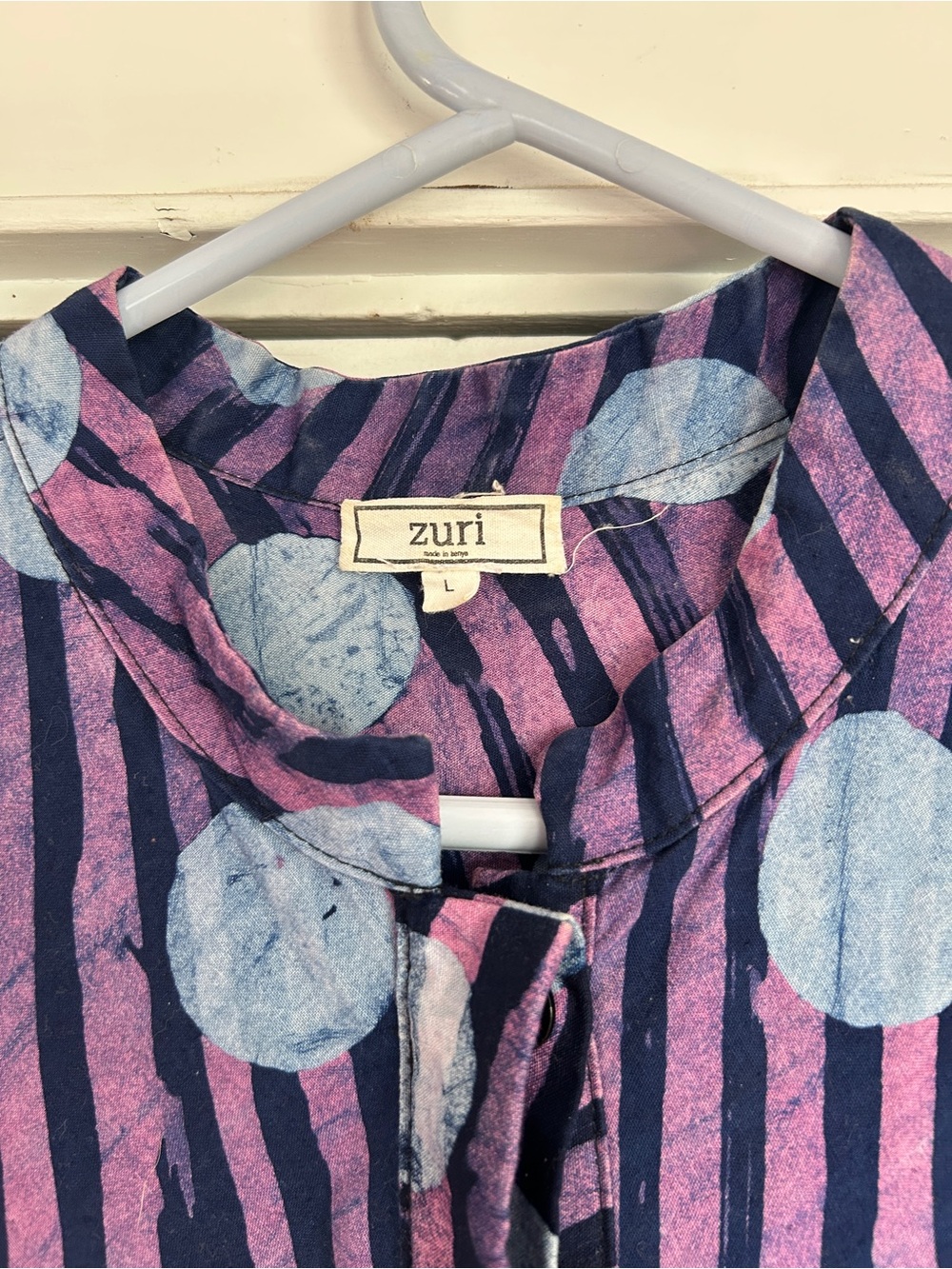 Zuri Kenya Purple & Blue Batik Patterned Dress, Jacket, or Tunic - Picture 2 of 4
